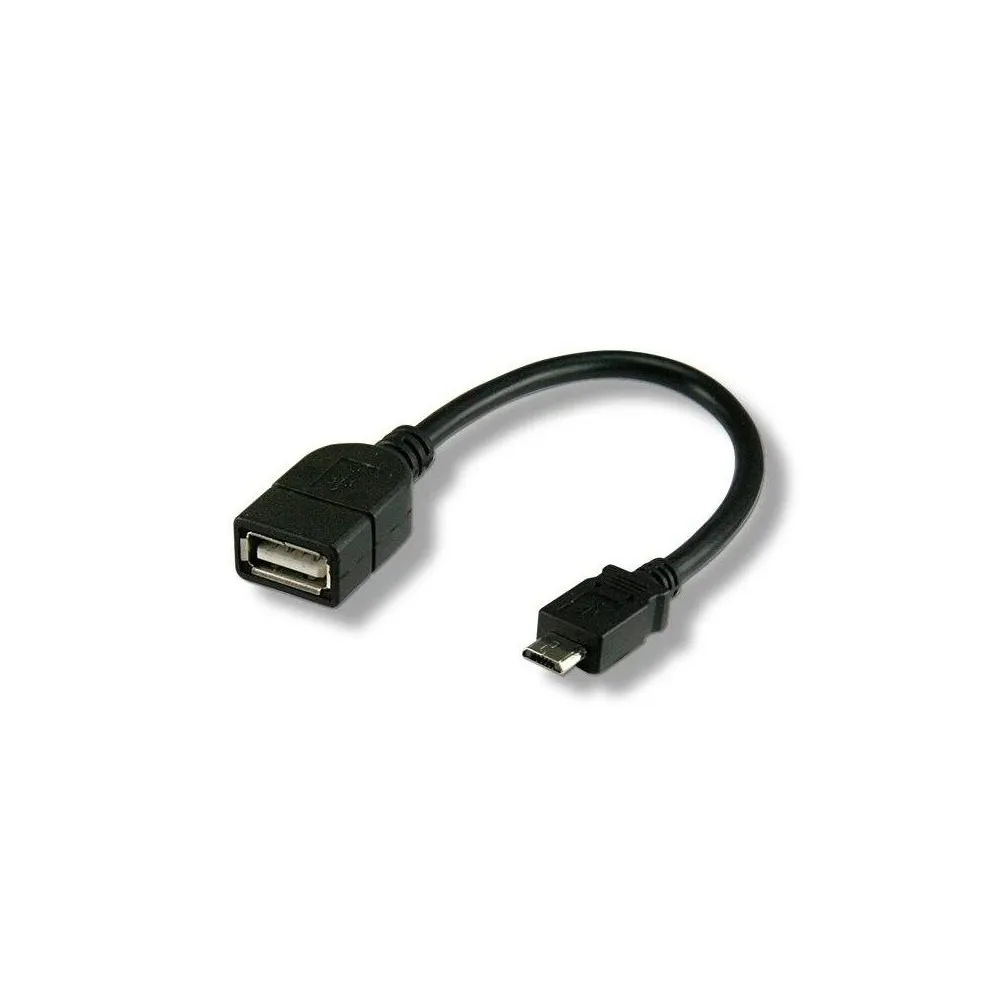 Kabel USB 2.0 OTG USB-A na USB-MicroB M/F 0.2m