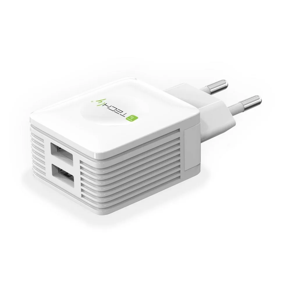 Techly 102932 Sieciowa ładowarka 2x USB 5V 2.1A 10W