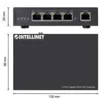 Extender Ultra PoE Gigabit, 4x RJ45 90W, do 200m
