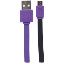 Kabel USB 2.0 USB-A na USB-MicroB M/M płaski 1m