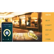 Smart żarówka LED 6W retro, WiFi, mocowanie E27 filament