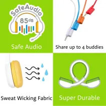 Słuchawki gamingowe dla dzieci 3+, 85dB Galaxy żółte