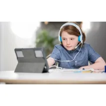 Słuchawki dla dzieci 3+ 85dB z mikrofonem School+ niebieskie