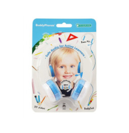 Słuchawki dzieci 3+ 85dB z mikrofonem StudyBuddy niebieskie