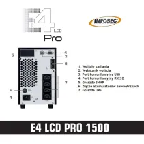 Zasilacz awaryjny UPS E4 LCD Pro 1500, 1500VA, 1350W, 4x C13