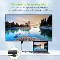 Adapter HDMI z zasilaniem USB na DisplayPort 4K*30Hz M/F