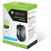 Techly 361063 Mysz komputerowa USB 1000dpi czarna
