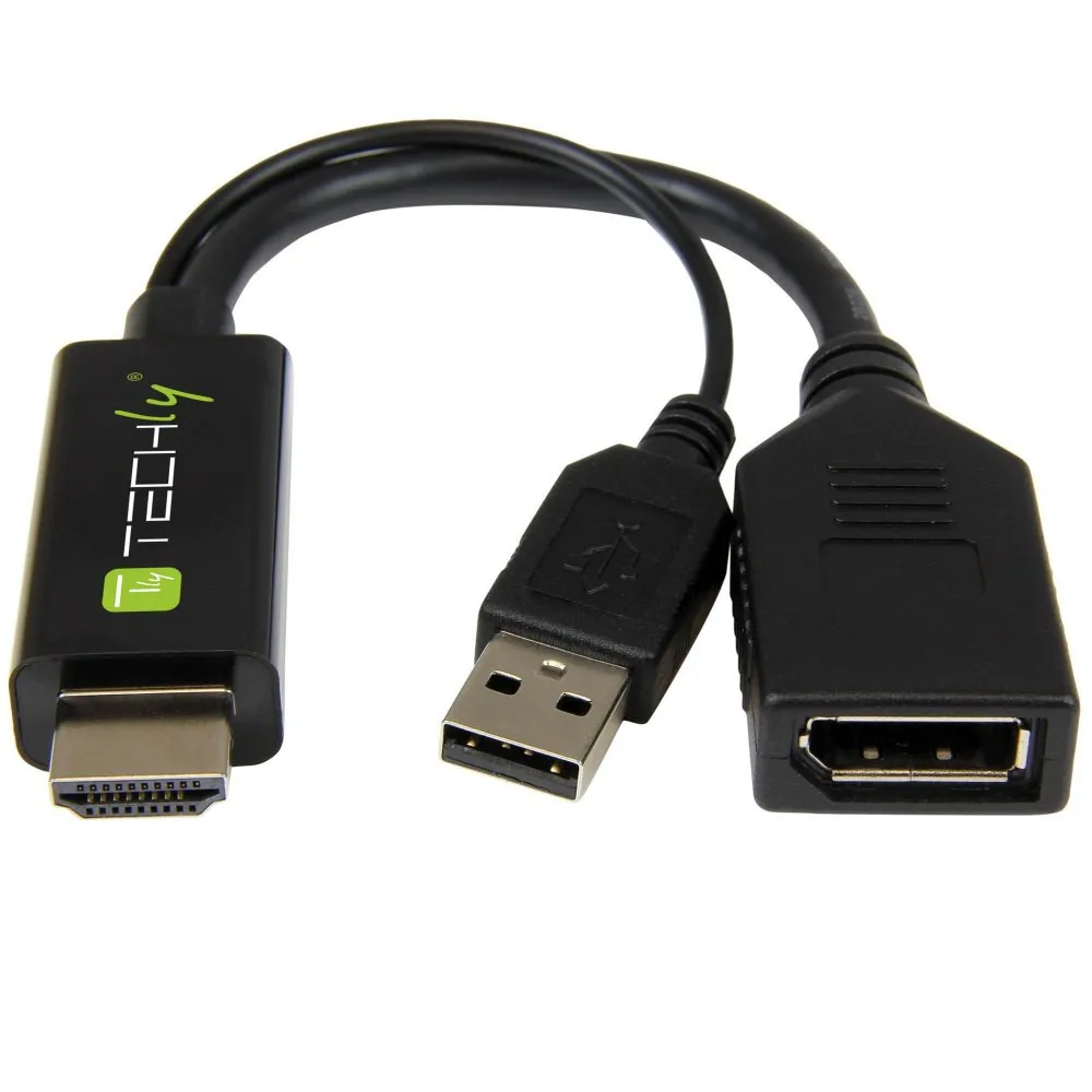 Adapter HDMI z zasilaniem USB na DisplayPort 4K*60Hz M/F