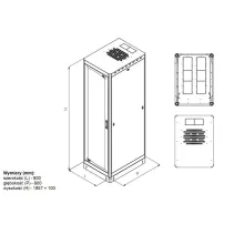 Szafa Rack 19 42U 600x800 drzwi szklane cokół