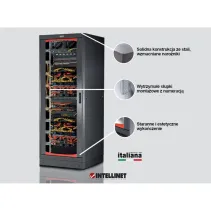 Szafa Rack 19 42U 600x800 drzwi szklane cokół