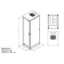 Szafa Rack 19 33U 800x600 drzwi szklane cokół
