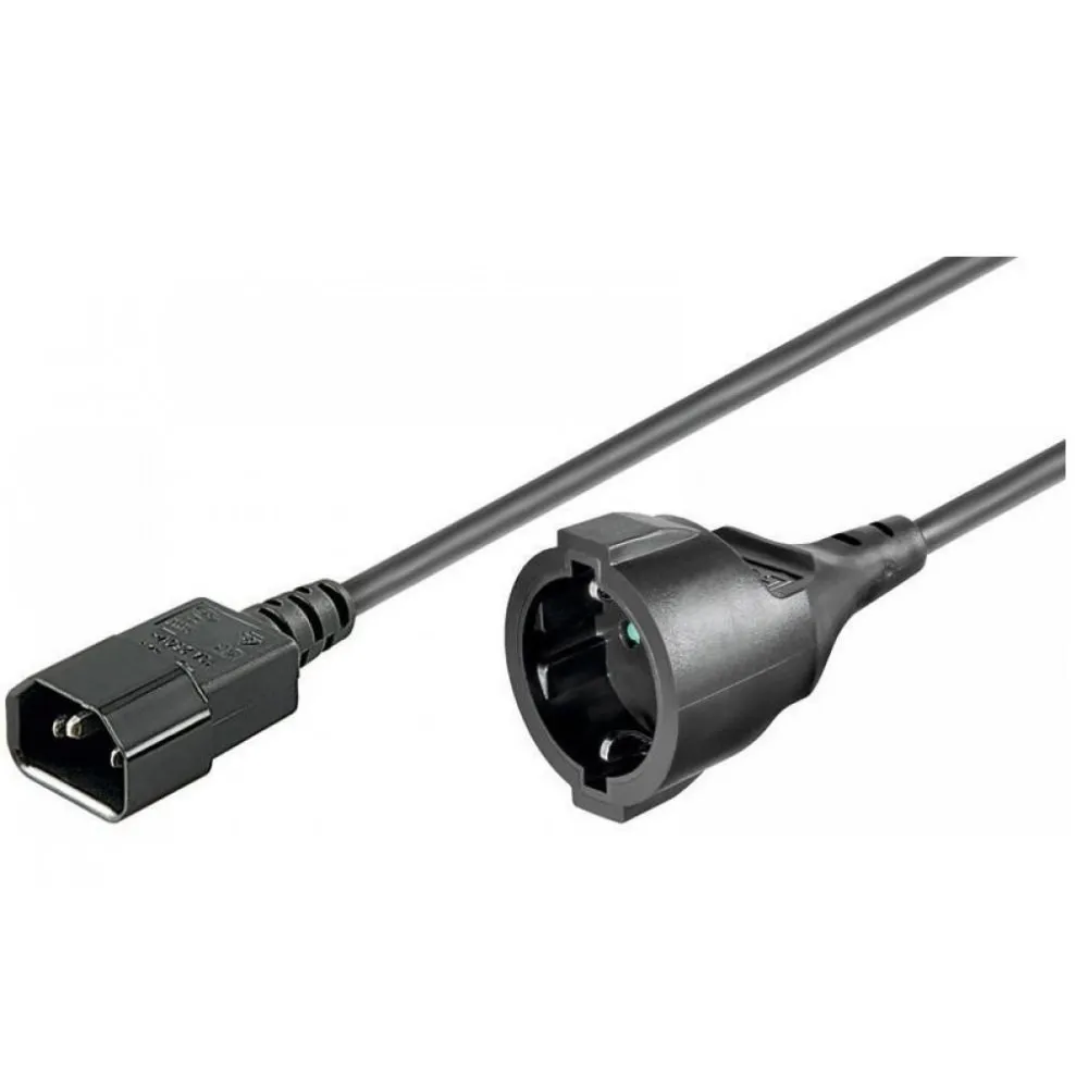 Kabel zasilania PC przedłużacz Schuko ( F ) na C14 F/M 1.5M