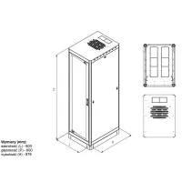 Szafa stojąca rack 19 20U 600x600 drzwi szklane