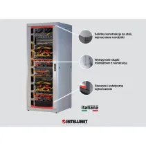 Szafa stojąca rack 19 20U 600x600 drzwi szklane