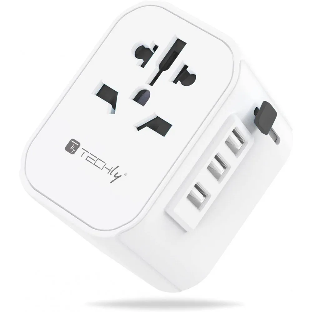 Adapter podróżny wtyków zasilania EU/UK/USA ładowarka 3x USB