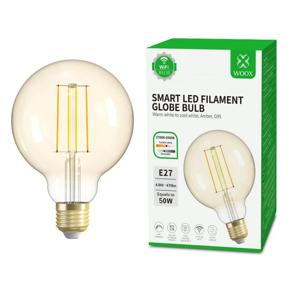 Smart żarówka LED 4,9W retro typ G95, WiFi, mocowanie E27