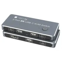Techly 365528 Przełącznik KVM 2x1 USB-C z DP 1.4 video