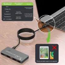 Techly 365528 Przełącznik KVM 2x1 USB-C z DP 1.4 video
