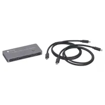 Techly 365528 Przełącznik KVM 2x1 USB-C z DP 1.4 video