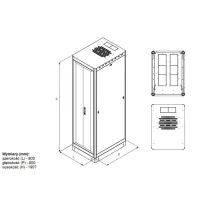 Szafa stojąca rack 19 42U 800x800 2x drzwi perforowane