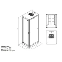 Szafa stojąca rack 19 42U 600x600 drzwi szklane cokół